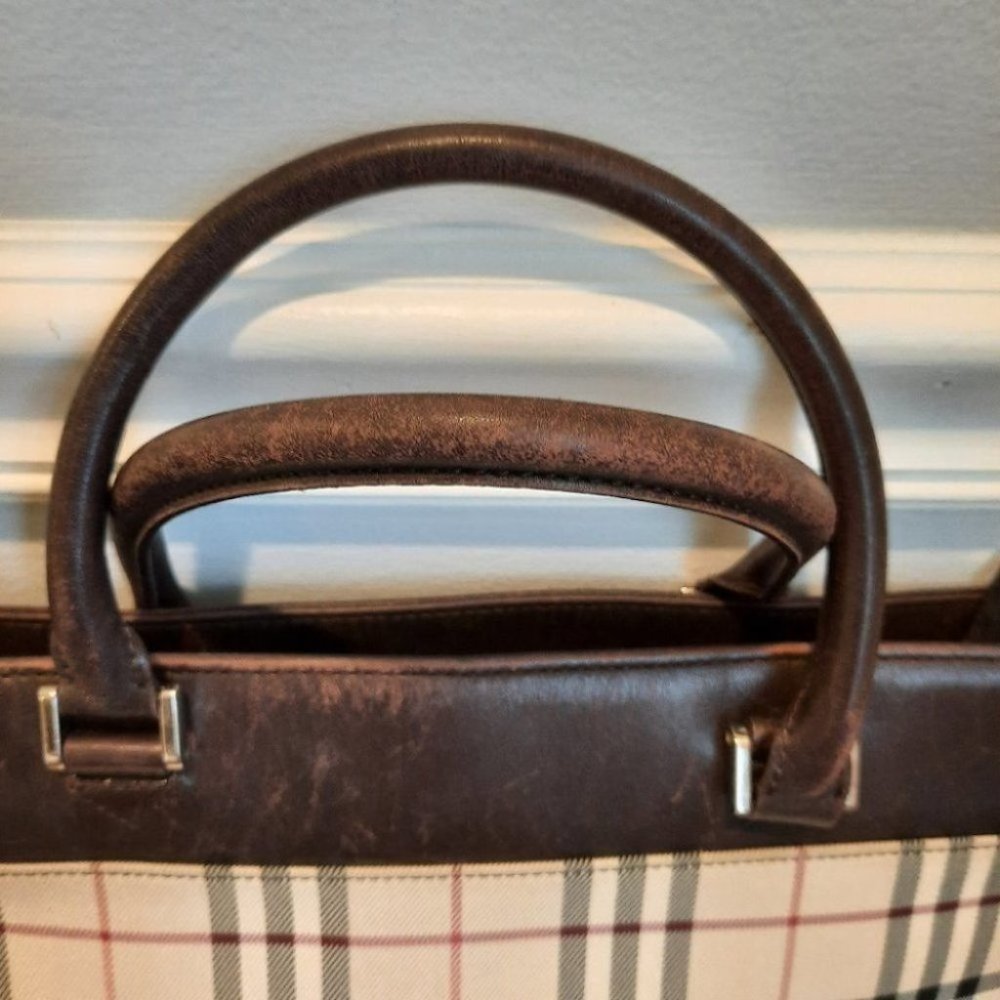 Burberry Dark Brown Nova Check Canvas Tote - Picture 10 of 12